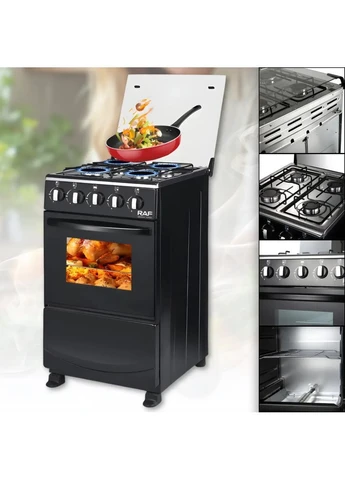 газовая плита с четырьмя конфорками, духовкой и нержавеющей поверхностью No Brand