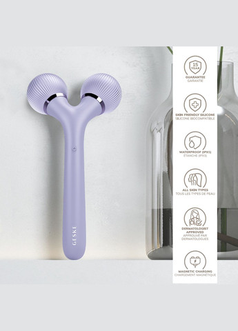 Электронный ультразвуковой ролик для лица и тела Sonic Facial&Body Roller 4в1 violet GESKE (341525940)