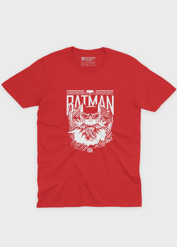 Красная демисезонная футболка для девочки с принтом супергероя - бэтмен (ts001-1-sre-006-003-041-g) Modno