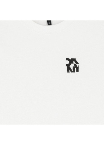 Біла демісезонна футболка, арт. 62297, unisex, білий, 7-8 років, 124 см DKNY