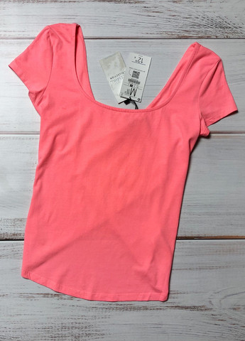 Розовая летняя розовая футболка с коротким рукавом Bershka