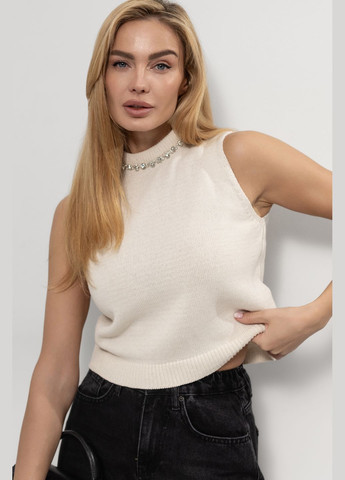 Жіночий жилет зі стразами на горловині Lurex (315056580)