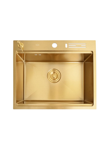 Мийка для кухні золота з нержавійки з PVD покриттям багатофункціональна Nett NG-5747 (352261582)