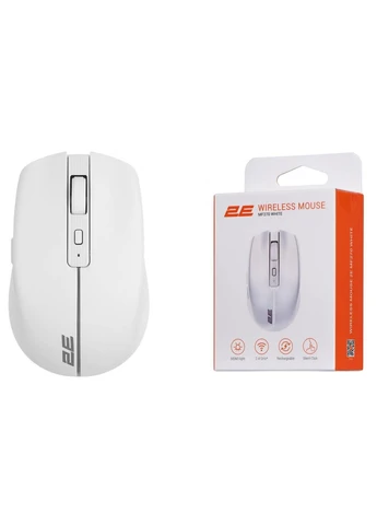 Безпровідна миша MF270 Silent Rechargeable WL White (-MF270WWH) з оптичним сенсором, 6 кнопок, 10 м радіус дії 2E (342399704)