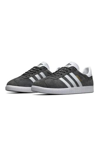 Білі кросівки чоловічі adidas gazelle gray white stripes адідас газель білі демісезон No Brand