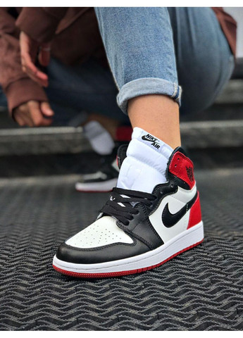 КРОСІВКИ ЖІНОЧІ NIKE AIR JORDAN 1 HIGH BLACK / RED / WHITE НАЙК АІР ДЖОРДАН No Brand чорні демісезони (368884822)