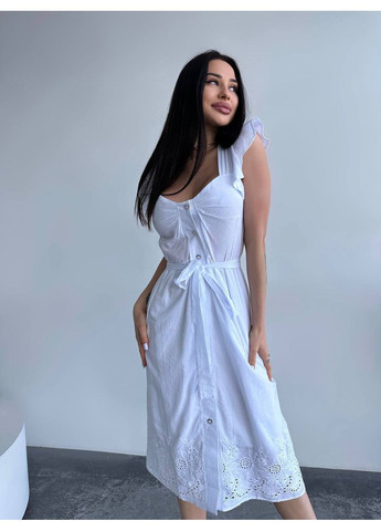 Белое праздничный платье Vione с цветочным принтом