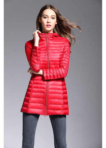 Красная демисезонная женская демисезонная пуховая куртка с капюшоном pk-013 красный Forza Viva