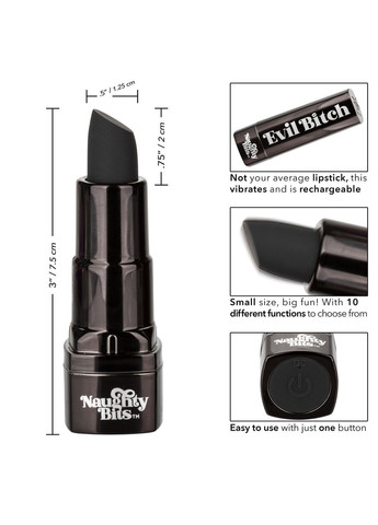 Вібратор-помада California Exotics Evil Bitch, чорний California Exotic (297135351)