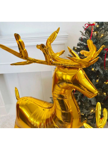 Набір із 2х надувних золотих оленів - ідеальний декор на Різдво та Новий рік. No Brand (370454918)