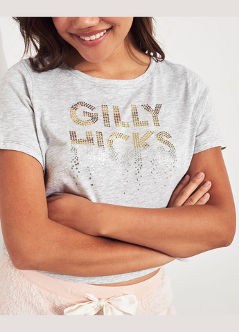 Світло-сіра літня футболка gilly hicks hc5457w Hollister