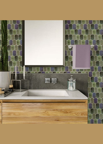 Самоклеящаяся полиуретановая плитка серо-фиолетовая мозаика 305х305х1мм SW-00001194 Sticker Wall (326811962)