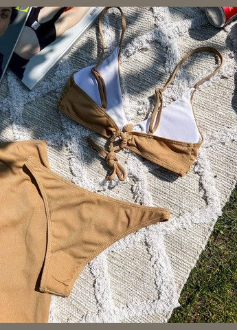 Бежевый летний купальник sw1436/2 (бежевый) раздельный Ghazel