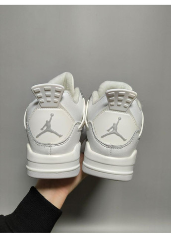 Белые зимние кроссовки мужские nike air jordan 4 retro white fur найк аир джордан No Brand