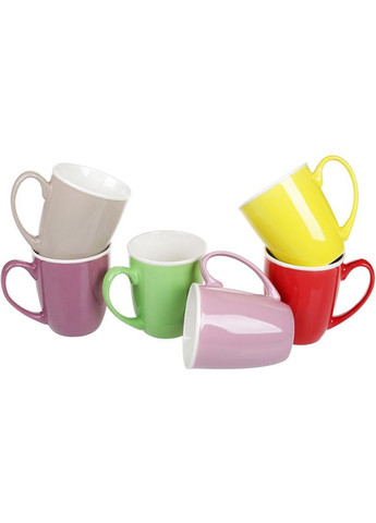 Кружка Яркое Настроение фарфоровая высокая 350мл для чая и кофе цветная посуда для напитков Bona (368977569)