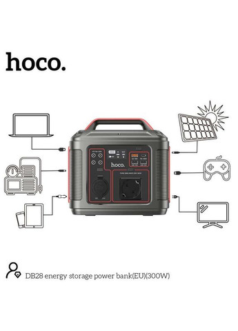 Портативна електростанція Energy storage power bank DB28 80000 mAh 300W, 3USB/TypeC/AC, PD/QC Hoco (293346034)