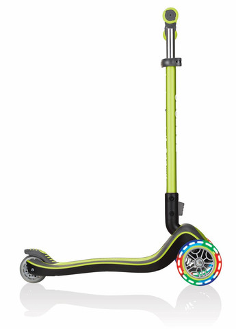 Самокат Elite зеленый с серым колеса и панель с подсветкой до 50кг 3 колеса () Globber 449-106-3 (315333830)