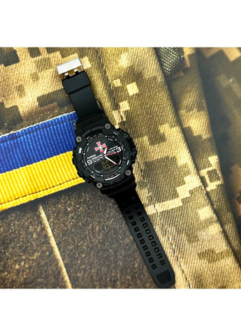 Наручний годинник чорний з червоними акцентами спортивні кварцові з будильником та секундоміром ProDobro (367265679)
