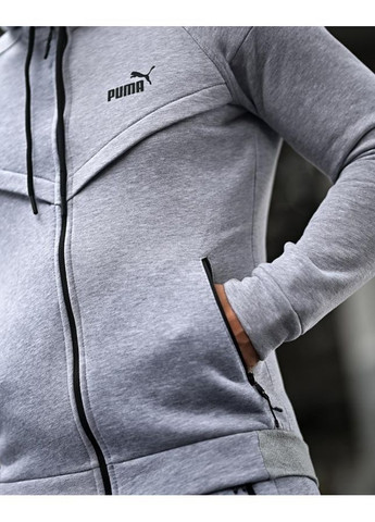 Стильный мужской спортивный костюм Puma трехнитка на флисе серый No Brand (363222656)