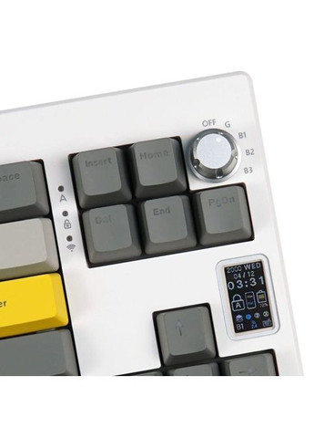 Клавіатура Shadow-X 70 Wisteria Linear Switch Hot-Swap LCD Screen RGB Wireless/Bluetooth/USB UA White (SHX-W-WL) EPOMAKER Shadow-X 70 Wisteria Linear Switch Hot-Swap LCD Sc (356149910)