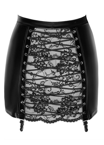 Комбинированное откровенный юбка noir handmade f341 powerwetlook and lace skirt - xxl No Brand