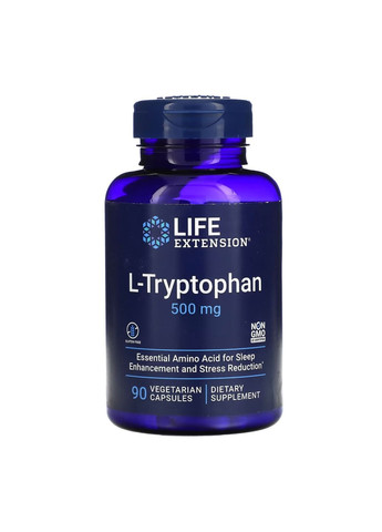 Комплекс амінокислот L-Tryptophan 500mg - 90 vcaps Life Extension (285787793)