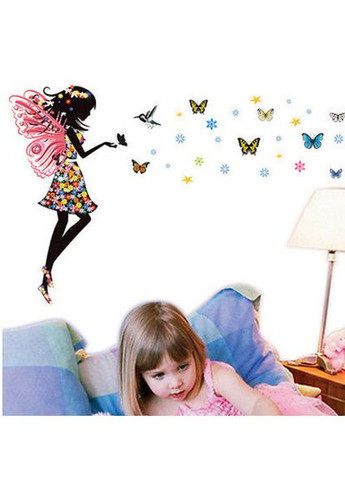 Наклейка на стену Фея в цветочном платье с бабочками (лист 60 х 90 см) Б333 No Brand (302242793)