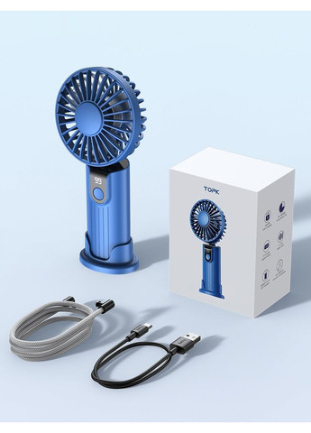 Вентилятор акумуляторний портативний K38 2400mAh розкладний 180° тихий безщітковий двигун TOPK (367926097)