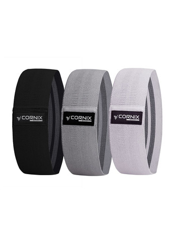 Резинки для фітнесу та спорту із тканини Hip Band набір 3 шт XR-0049 Cornix (318867504)