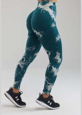 Легінси з мармуровим принтом, темно-зеленого кольору, розмір L Trends (330757650)