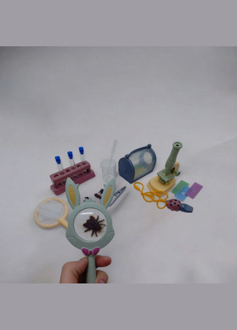 Набір дослідів (мікроскоп, лупа, сачок, пінцет, моделі комах, пробірки) в коробці MIC (345206995)