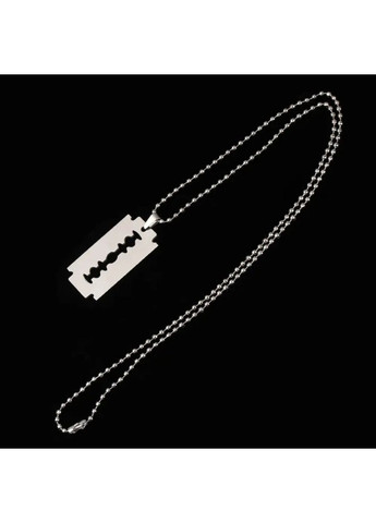 Кулон Лезвие из стали 316L серебристый 40×20 мм с цепочкой 60 см, стильный мужской и женский унисекс No Brand (364191323)