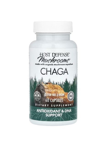 Чага Mushrooms&trade Chaga Host Defense 60 капс Fungi Perfecti (357342439)