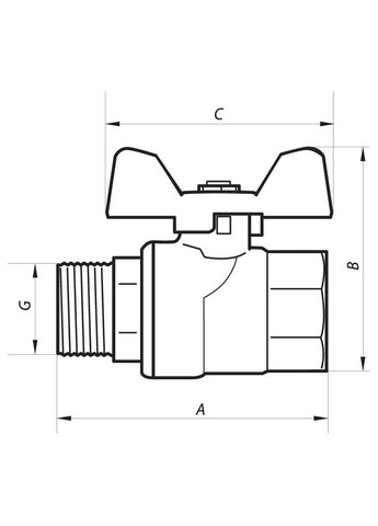 Кран шаровый 1/2" ГШМ ГАЗ (NF.722) (NF2951) NOLF (322003961)