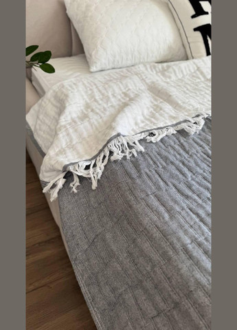 Муслиновое покрывало на кровать Евро 200х230 Серый (П4К-muslin25-0010-01) No Brand (342097350)