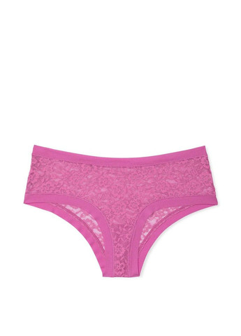 Трусики-чіки жіночі безшовні з мереживом No-Show Lace Cheeky Panty персикові Victoria's Secret (330829473)