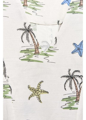 Белое платье zw collection с принтом Zara