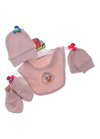 Бежевый зимний человечек с шапочкой и царапками трикотажный уточка бежевый 50 см (37104) BABYKROHA