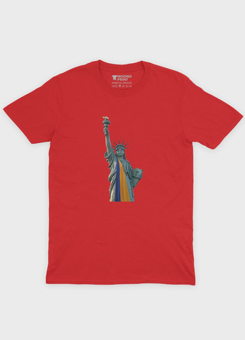 Красная демисезонная футболка для девочки с патриотическим принтом (ts001-1-sre-005-1-023-g) Modno