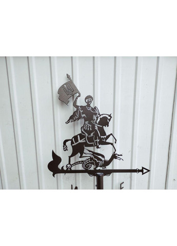 Флюгер Георгий Победоносец с флагом Украины, Юрий Змееборец, флюгер на крышу из металла 2 мм. No Brand (368896717)