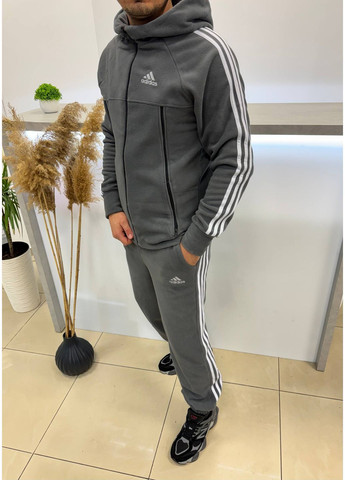 Графитовый зимний мужской флисовый костюм брючный Avanti