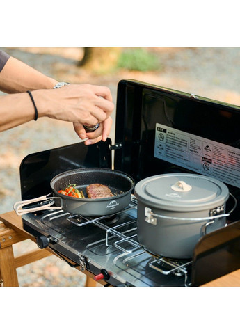 Набір кемпінгового посуду Naturehike CNH22CJ002 (2 каструлі + казанок + сковорода) алюміній No Brand (332637390)