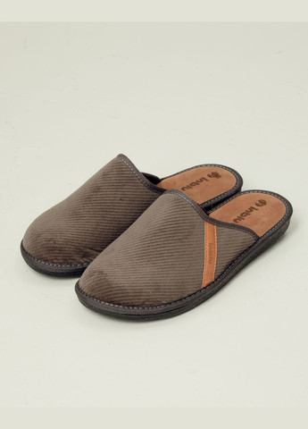 Серо-коричневые тапочки мужские серые вельвет Inblu