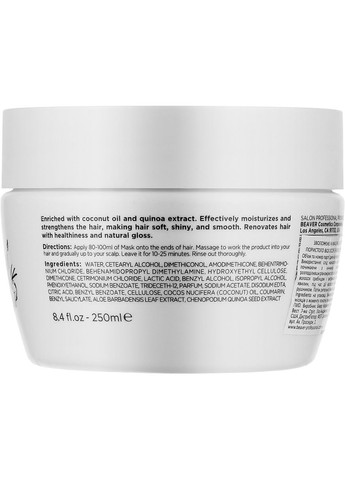 Зволожувальна маска для сухого волосся з кокосовою олією Coconut Oil & Quinoa Moisturizing Hair Mask 250ml (944924-61200) Beaver Professional (368611865)