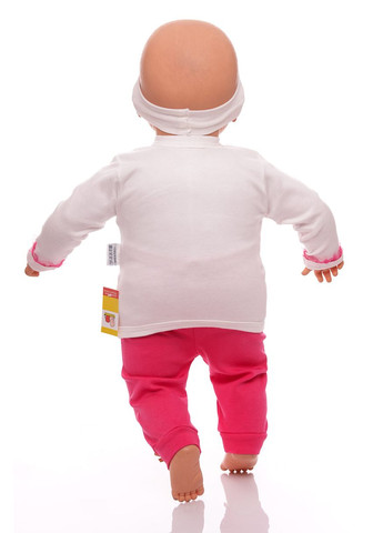 Розовый демисезонный костюм с длинным рукавом для девочки трикотажный с повязкой бабочка розовый 62 см (33015) BABYKROHA