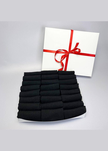 Чёрные набор женских коротких носков на 24 пары 36-40 г в коробке с лентой лето Vakko (307715052)