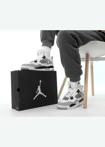 Кросівки зимові жіночі Nike Air Jordan 4 winter gray white fur | Найк Аір Джордан 4 сірі білі з хутром No Brand сірі зими (308072585)