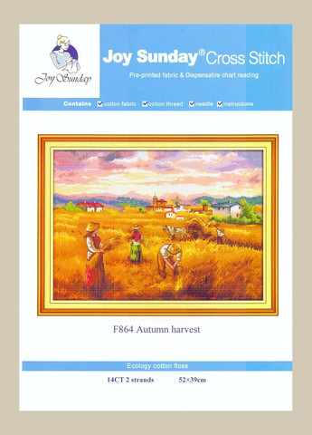 Набір для вишивання за нанесеною на канву схемою "Autumn harvest". AIDA 14CT printed, 52*39 см Joy Sunday (313613593)