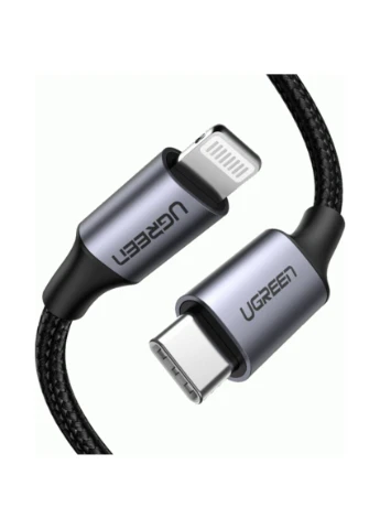 Кабель US304 USB-C to Lightning M/M Cable Aluminum Shell Braided 2m (Black) (UGR-60761) Ugreen (315142928)