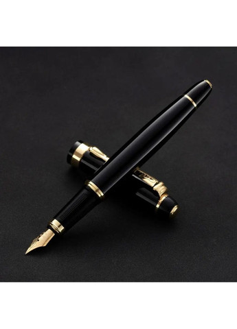 Ручка перова чорна з золотим візерунком для каліграфії та письма, металевий корпус, товщина письма 0.5 мм No Brand (362682327)